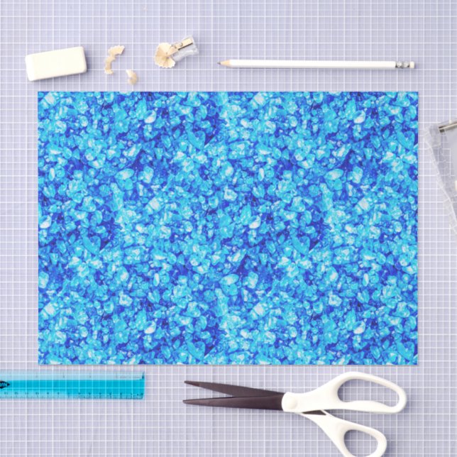 Seda Papel de Decoupage de Vidrio Marino Triturado Azul (Artesanía)