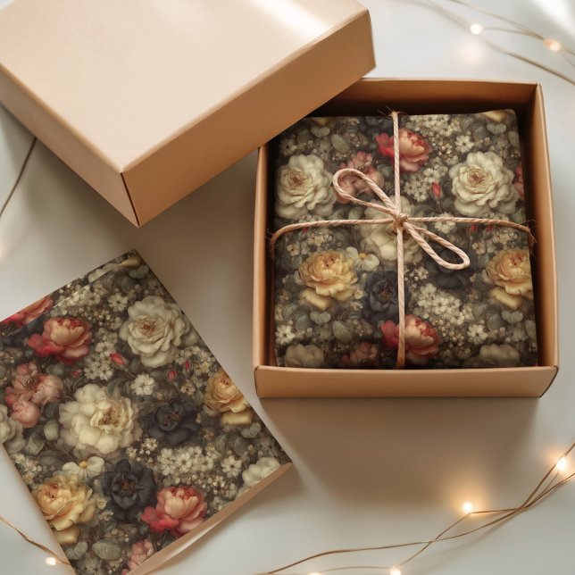 Seda Papel de Decoupage Floral de Peonía y Rosa Oscuro  (Subido por el creador)