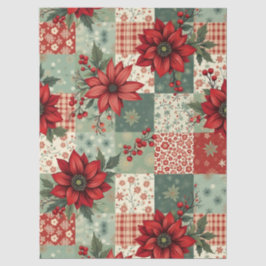 Seda Papel de Decoupage Floral Navideño Vintage para Co