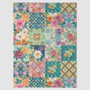 Seda Papel de Decoupage Floral Primaveral Pastel con Pa