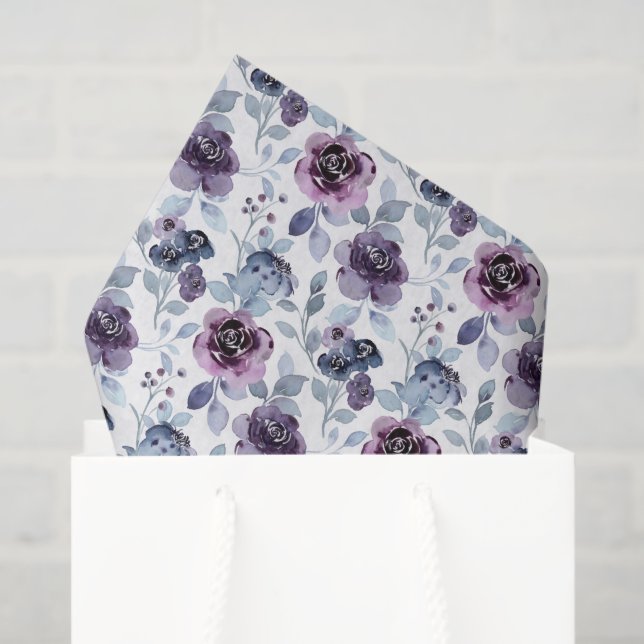Seda Papel de Decoupage Floral Púrpura, Flores Lavanda (Bolsa de regalo)