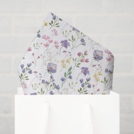 Seda Papel de Decoupage Floral Púrpura, Flores Silvestr