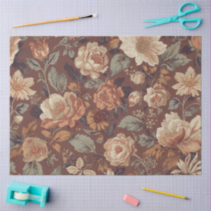 Seda Papel de decoupage floral temperamental para muebl