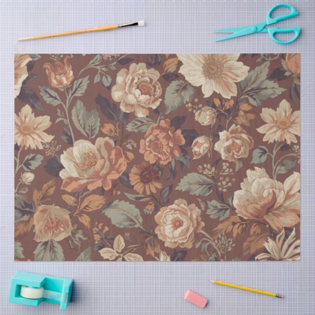 Seda Papel de decoupage floral temperamental para muebl (Artesanía)