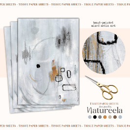 Seda Papel de Decoupage Gris Minimalista Abstracto