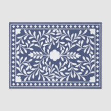 Papel de Decoupage Incrustación de Hueso Azul Tint