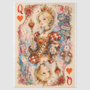 Seda Papel de Decoupage inspirado en la Reina de Corazo
