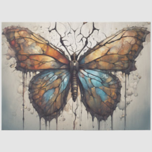 Seda Papel de Decoupage Mariposa Grunge