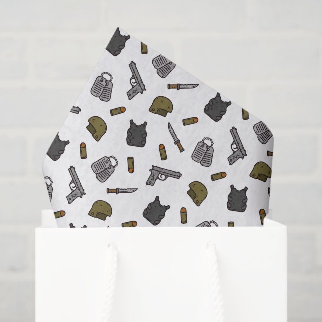 Seda Papel de Decoupage Militar, Táctico del Ejército (Bolsa de regalo)