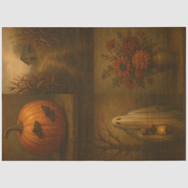 Seda Papel de decoupage Otoño Murmurs – Otoño Halloween (Anverso)