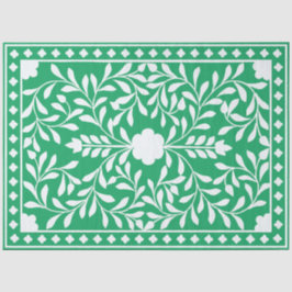 Seda Papel de Decoupage Tradicional Verde con Incisión 