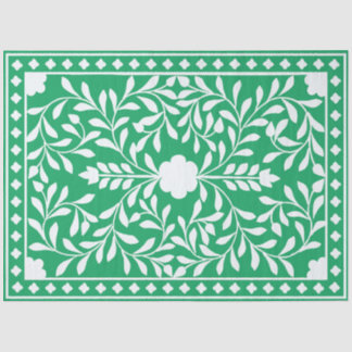 Seda Papel de Decoupage Tradicional Verde con Incisión 
