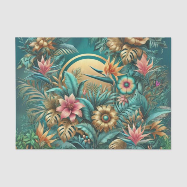 Seda Papel de Decoupage Tropical Iridescente (Anverso)
