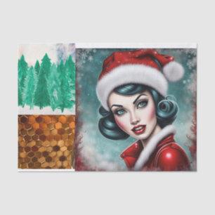 Seda Papel de desalojo Chica de Rockabilly Navidades
