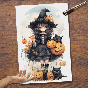 Seda Papel de desalojo de Halloween de la Chica de Bruj