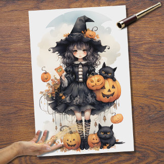 Seda Papel de desalojo de Halloween de la Chica de Bruj
