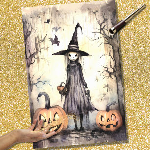 Seda Papel de desalojo de Halloween del Chica de Brujas