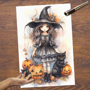 Seda Papel de desalojo de Halloween para Chica de Bruja