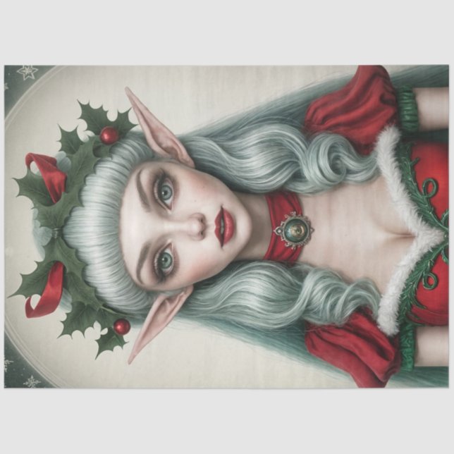 Seda Papel de desalojo de invierno de Elf Navidades (Anverso)