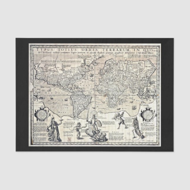 Seda Papel de descomposición 10"x15" - Mapas de época 1 (Anverso)