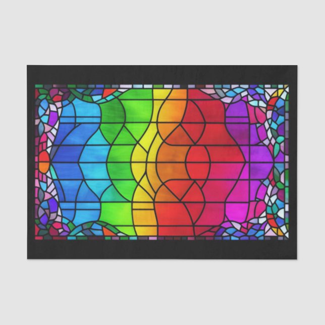 Seda Papel de descomposición 10"x15" - Vidrio manchado  (Anverso)