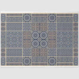 Seda Papel de descomposición de azulejos de diseño azul