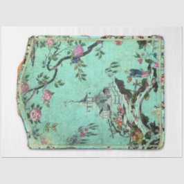 Seda Papel de descomposición de Chinoiserie azul