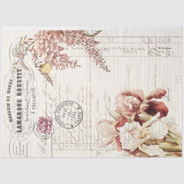 Seda Papel de descomposición de efemera floral (Anverso)