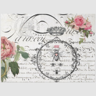 Seda Papel de descomposición de escritura floral Queen 