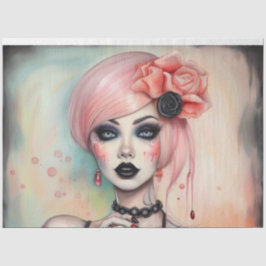 Seda Papel de descomposición de Halloween Chica de Góti