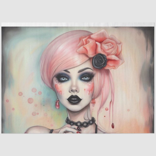 Seda Papel de descomposición de Halloween Chica de Góti (Anverso)