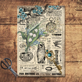 Seda Papel de descomposición de la flor azul Verde azul