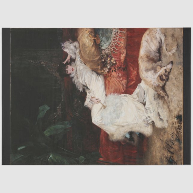 Seda Papel de descomposición de la mujer y su perro (Anverso)