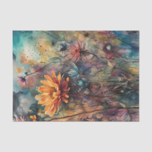 Seda Papel de descomposición de las flores de color de