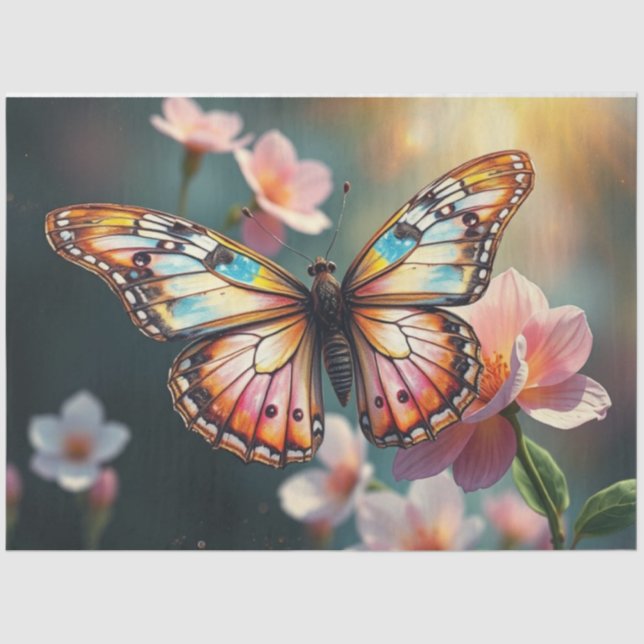 Seda Papel de descomposición de mariposa de primavera | (Anverso)