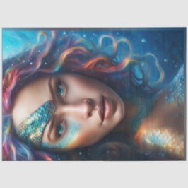 Seda Papel de descomposición de retrato de sirena