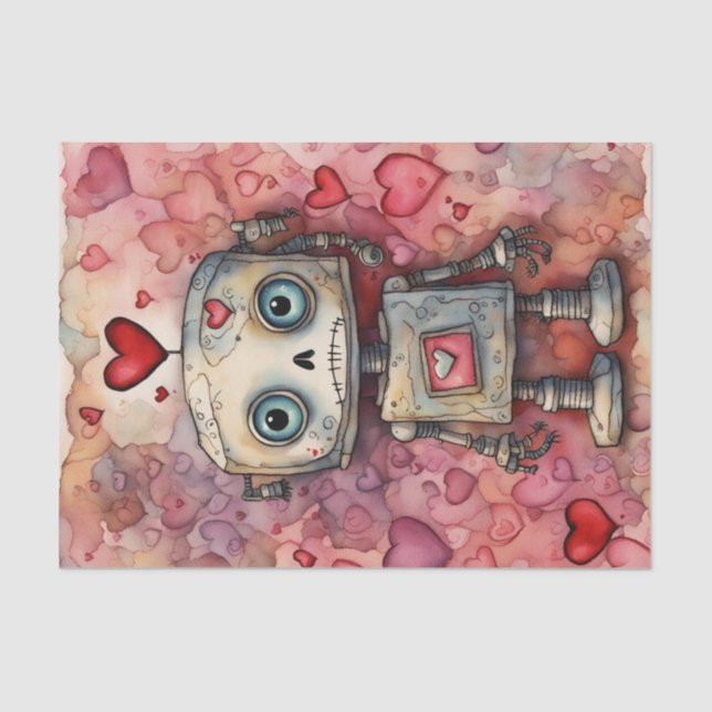 Seda Papel de descomposición de robots Día de San Valen (Anverso)