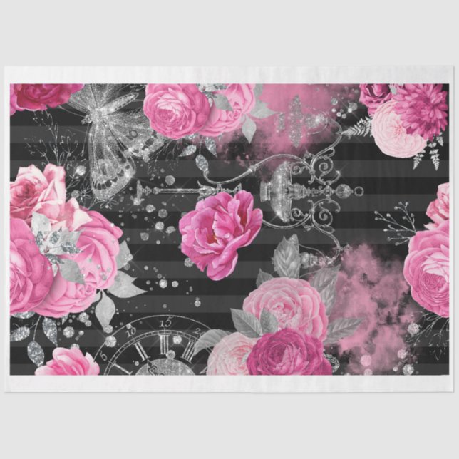 Seda Papel de descomposición de Rosas de gafas rosadas  (Anverso)