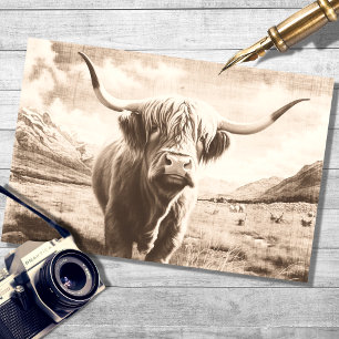 Seda Papel de descomposición de Sepia de la vaca de Hig