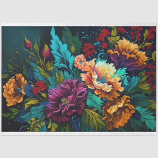 Seda Papel de descomposición de tejidos florales asombr