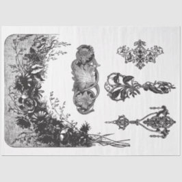 Seda Papel de descomposición de varios motivos en blanc