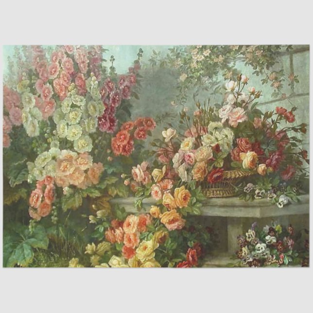 Seda  Papel de descomposición del jardín floral (Anverso)