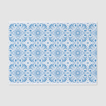 Papel de descomposición del patrón azul y blanco