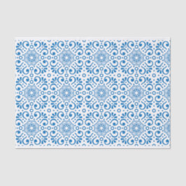Seda Papel de descomposición del patrón azul y blanco