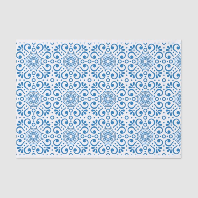 Seda Papel de descomposición del patrón azul y blanco (Anverso)