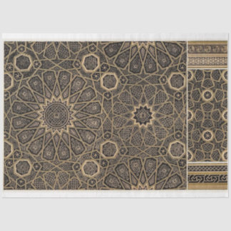 Seda Papel de descomposición del patrón negro y oro