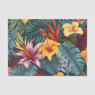 Seda Papel de descomposición floral de época tropical