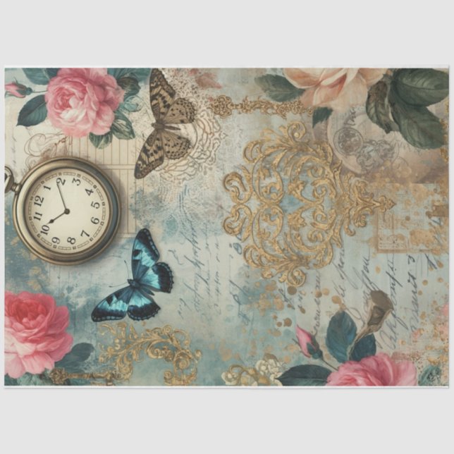 Seda Papel de descomposición floral de Springtime Pocke (Anverso)