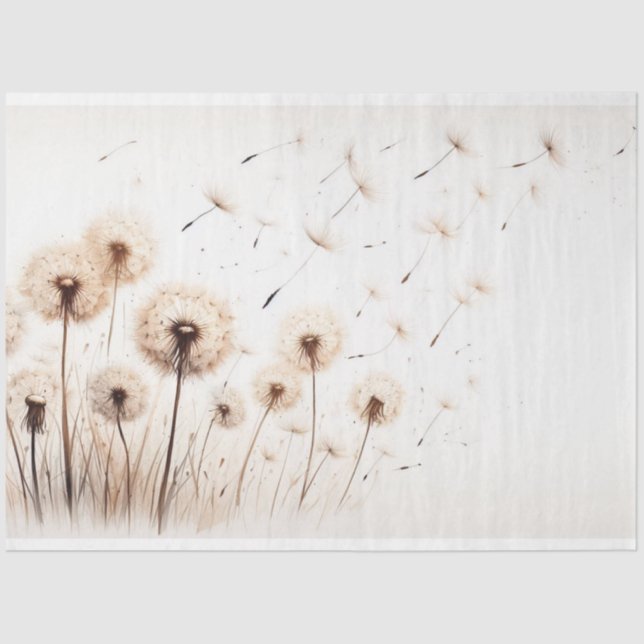 Seda Papel de descomposición Flores de Dandelion botáni (Anverso)