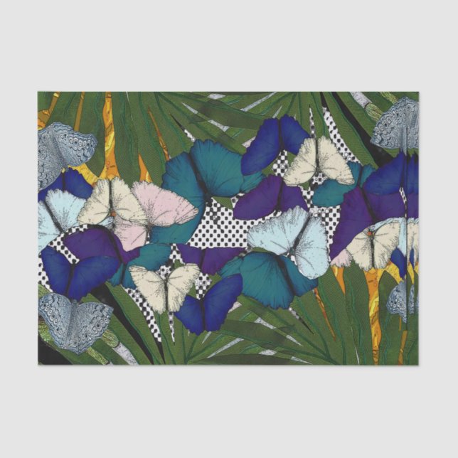 Seda Papel de descomposición/tejido de puntos de maripo (Anverso)